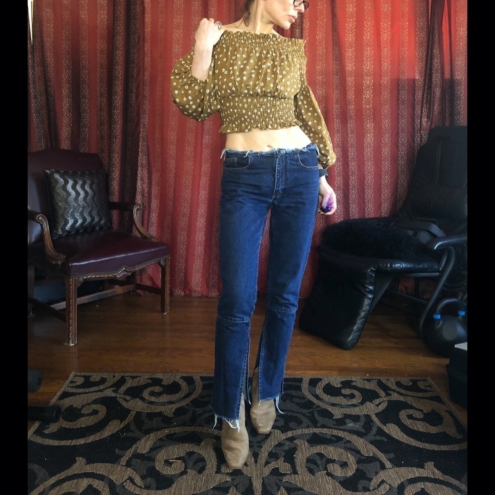 Marques Almeida split hem straight leg jeans UK 6